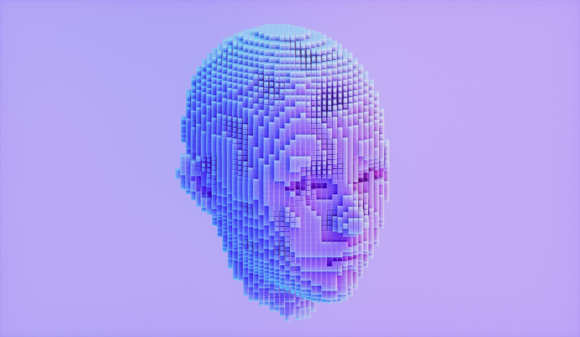 Abstract Artificial Intelligence face. 