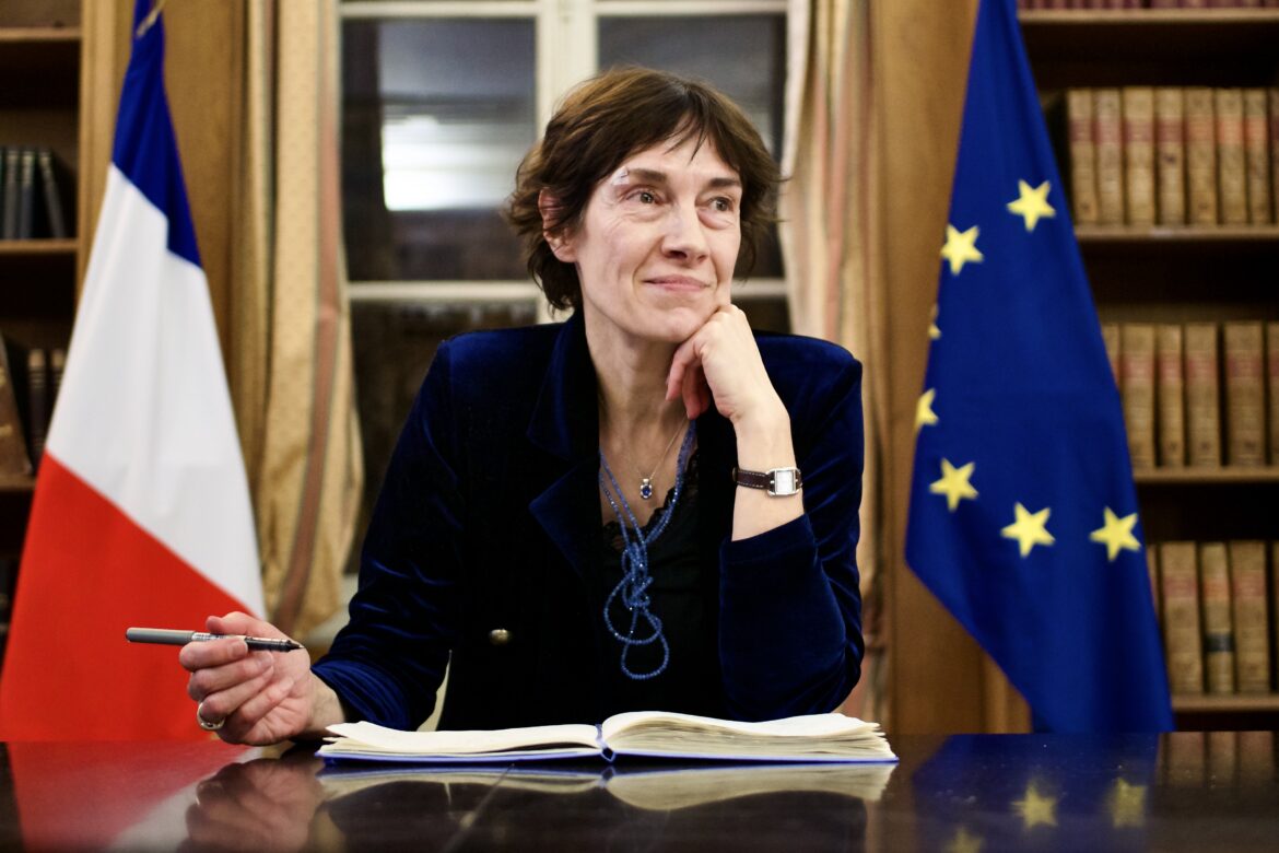 French President's Special Envoy on AI, Anne Bouverot, prepares for the AI Action Summit at the Quai d'Orsay in Paris.