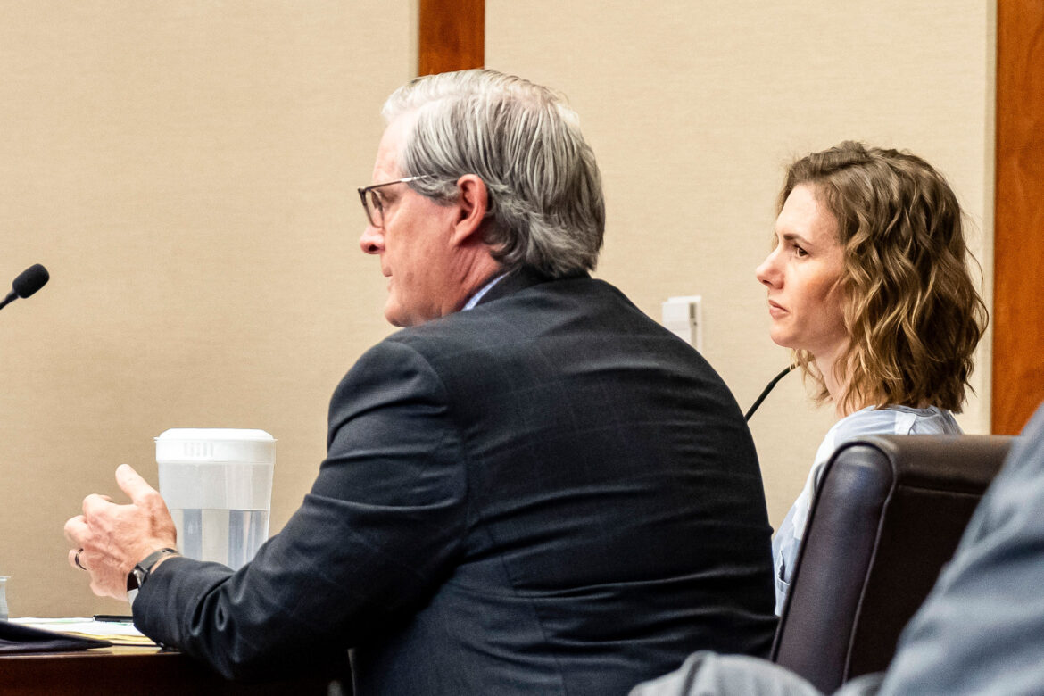 Ruby Franke sits in court during her sentencing hearin, in St. George, Utah on Feb. 20, 2024.