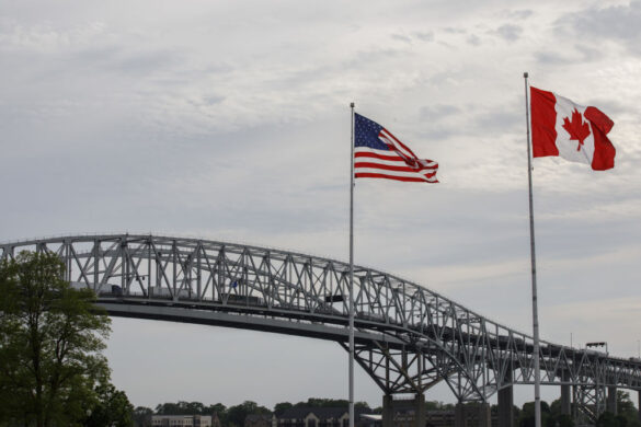 U.S. and Canadian flags