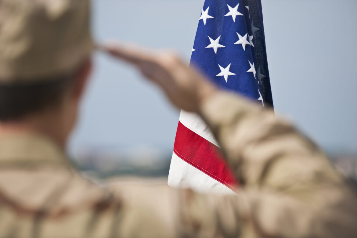 Soldier saluting