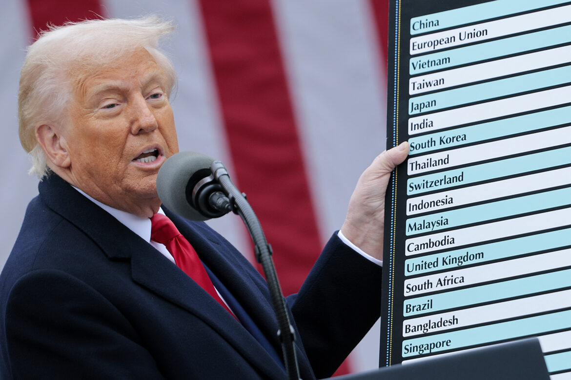 President Trump Holds "Make America Wealthy Again Event" In White House Rose Garden