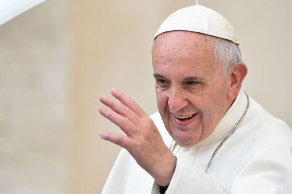 Pope Francis greets crowd