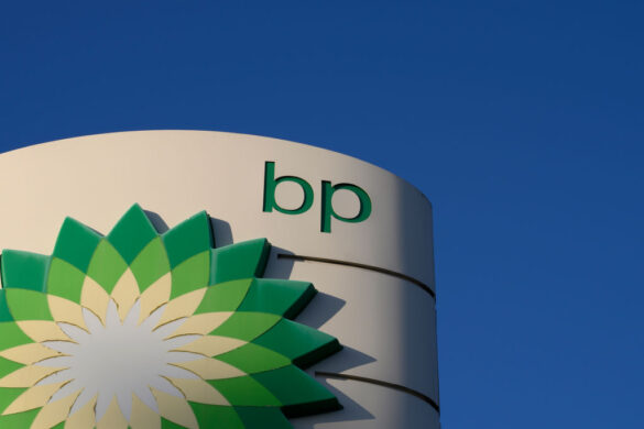 British oil and gas company BP signage in Warsaw in 2024. 