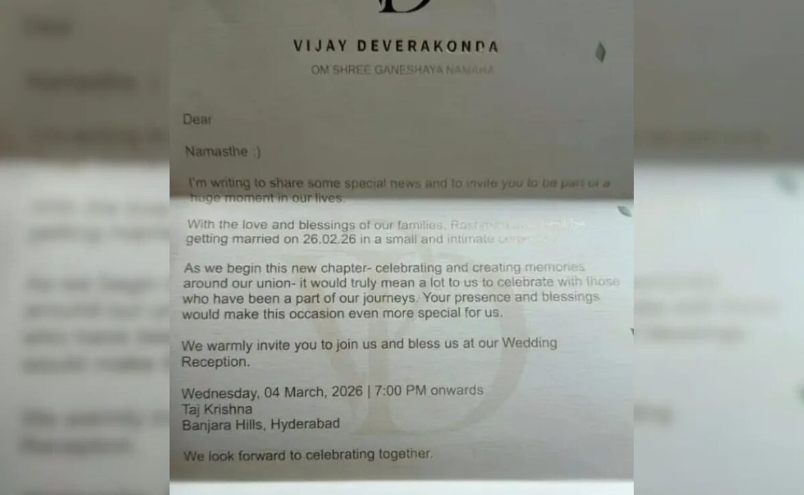 Vijay Deverakonda, Rashmika Mandanna wedding rumours intensify after viral invite