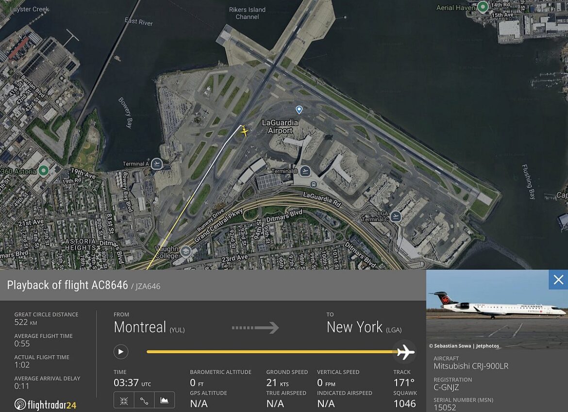 Air Canada Express plane collides with fire truck at New York airport, firefighters injured