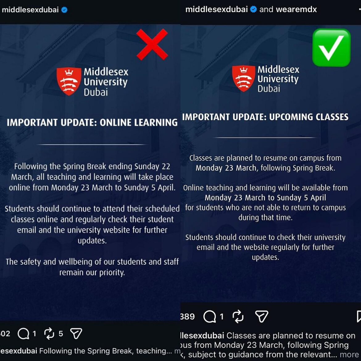 University in Dubai announces distance learning for some students after spring break amid US-Israel-Iran war