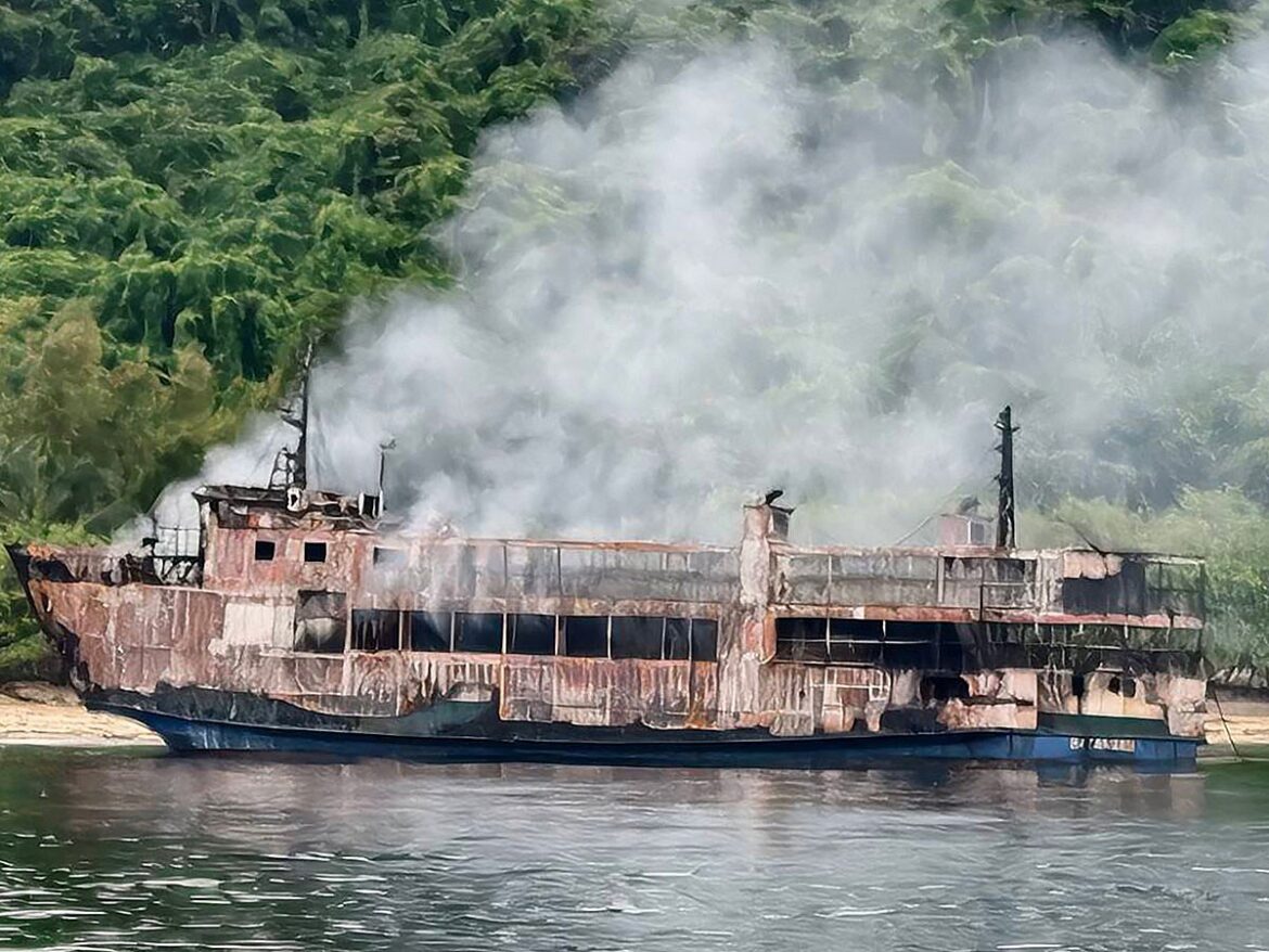 Philippine rescuers pull more victims from charred ferry