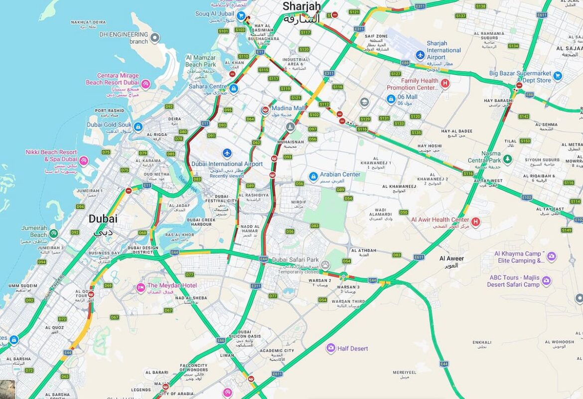 UAE traffic update: Heavy Dubai-Sharjah congestion, accidents, Abu Dhabi road closure