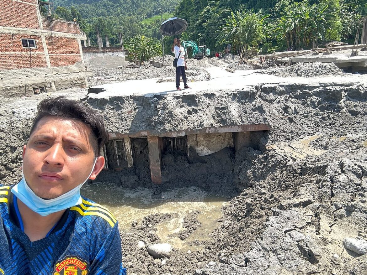 Watch: Excavator digs out UAE Nepali expat's buried house from flood mud