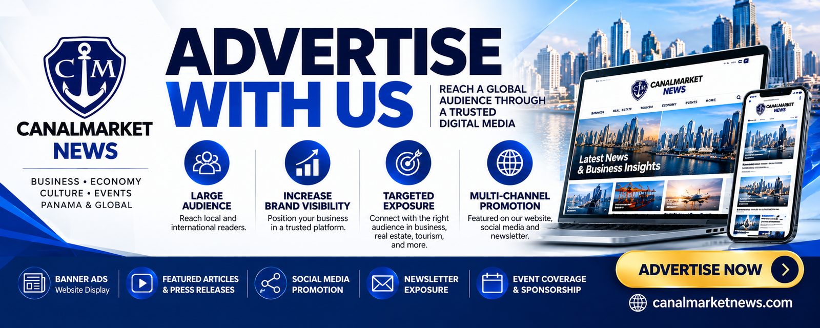 Advertise with CanalMarket News – banner ads, featured articles, social media, newsletter and event sponsorship