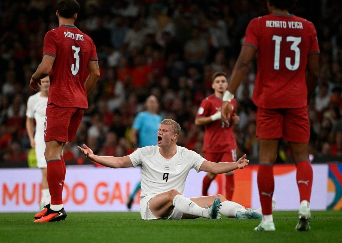 Injury concern grows as Erling Haaland limps off against Portugal